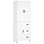 vidaXL Buffet haut Blanc 69 5x34x180 cm Bois d'ingénierie