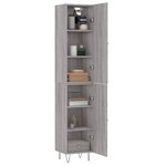 vidaXL Buffet haut Sonoma gris 34 5x34x180 cm Bois d'ingénierie