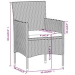 vidaXL Ensemble à Manger jardin 5 Pièces résine tressée verre trempé Gris