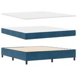 vidaXL Lit à ressorts avec matelas Bleu foncé 200 x 180 cm Velours