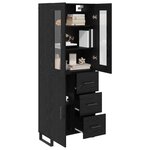 vidaXL Haut Armoire 2 Pièces Chêne noir Bois Aggloméré et Verre