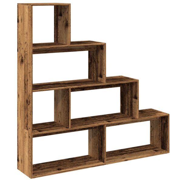 vidaXL Étagère séparatrice de pièce à 4 niveaux vieux bois