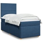 vidaXL Sommier à lattes de lit avec matelas Bleu 90x200 cm Tissu