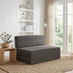 vidaXL Canapé-lit pliable Gris foncé 100 x 80 x 60 cm Tissu