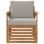 vidaXL Canapé d’extérieur Bois d'acacia massif et polyester Naturel