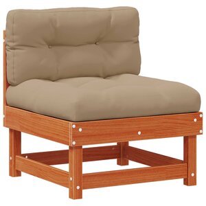 vidaXL Sofa de jardin milieu Pin massif Brun Ciré