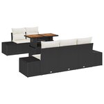 vidaXL Ensemble de canapé de jardin 6 Pièces Noir Poly rotin