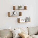 vidaXL Étagères murales 3 Pièces chêne artisanal bois d'ingénierie