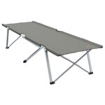 vidaXL Lit de Camping Pliant Gris Aluminium Grand Pliable