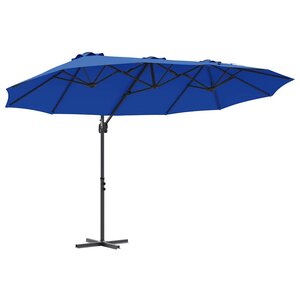 vidaXL Parasol cantilever de jardin bleu azur 372 x 198 x 243 cm