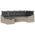 vidaXL Ensemble de canapé de jardin avec coussin 6 Pièces Gris clair Gris