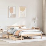 vidaXL Cadre de lit avec tiroirs sans matelas 135x190 cm