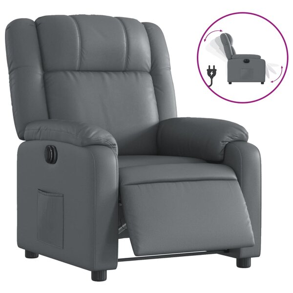 vidaXL Fauteuil inclinable électrique Gris Similicuir