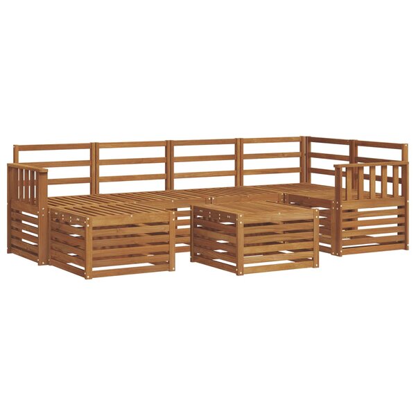 vidaXL Ensemble de canapés d'extérieur 7 pc Naturel Polyester