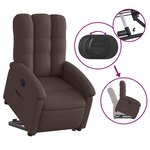 vidaXL Fauteuil inclinable électrique marron foncé tissu