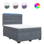 vidaXL Sommier à lattes de lit et matelas Gris foncé 140x200cm Velours