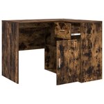 vidaXL Bureau d'angle en chêne fumé 102x88x75 cm en bois d'ingénierie