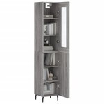 vidaXL Buffet haut Sonoma gris 34 5x34x180 cm Bois d'ingénierie
