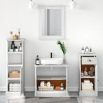 vidaXL Ensemble de mobilier de salle de bain 3 Pièces Blanc antique