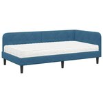 vidaXL Cadre de lit d'angle Bleu 100 x 200 cm Velours