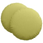 vidaXL Coussins de siège 2 pc Tissu Vert clair Ø80 x 29 cm