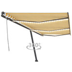 vidaXL Auvent manuel rétractable avec LED 600x300 cm Jaune et blanc