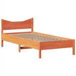 vidaXL Cadre de lit sans matelas cire marron 75x190 cm bois pin massif