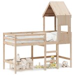 vidaXL Lit superposé avec échelle et toit sans matelas 90x190 cm