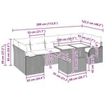 vidaXL Ensemble de canapé de jardin avec coussin 8 Pièces Noir Poly rotin