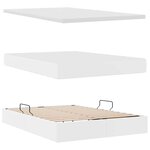 vidaXL Lit avec rangement et LED avec matelas Blanc pur 140 x 190 cm