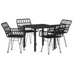 vidaXL Ensemble de salle à manger pour jardin 5 Pièces Noir