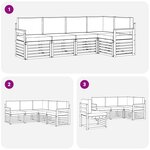 vidaXL Ensemble de canapés d'extérieur 5 pc Blanc et Beige Polyester
