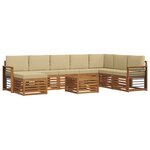 vidaXL Ensemble de canapés d'extérieur 9 pc Naturel et Beige