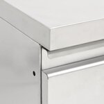 vidaXL Armoire de cuisine commerciale avec 3 tiroirs Acier inoxydable