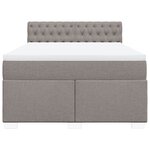 vidaXL Sommier à lattes de lit avec matelas Taupe 160x200 cm Tissu
