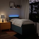 vidaXL Sommier à lattes de lit avec matelas Bleu 90x200 cm Tissu