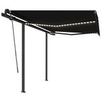 vidaXL Auvent manuel rétractable avec LED 3 5x2 5 m Anthracite