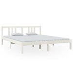 vidaXL Cadre de lit Blanc Bois massif 160x200 cm