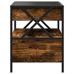 vidaXL Table de chevet avec LED infini chêne fumé 40x40x51 cm