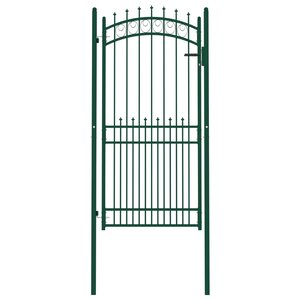 vidaXL Portail de clôture avec pointes Acier 100x200 cm Vert