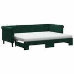 vidaXL Lit de jour avec gigogne et matelas vert foncé 80x200cm velours