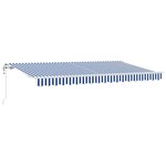 vidaXL Auvent Rétractable Bleu 350 x 200 cm tissu