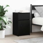 vidaXL Tables de chevet 2 Pièces noir 39x35x65 cm bois d’ingénierie