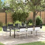 vidaXL Ensemble de salle à manger pour jardin 9 Pièces Blanc
