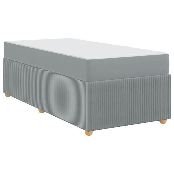vidaXL Cadre de lit avec matelas Gris clair 100 x 200 cm tissu