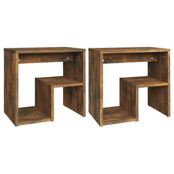 vidaXL Tables de chevet 2 Pièces Chêne fumé 40x30x40 cm Bois d'ingénierie