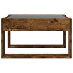 vidaXL Table basse avec LED infini chêne fumé 50x53x30 cm