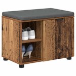 vidaXL Banc d'entrée avec coussin Uni Bois ancien 60 x 38 x 46 cm