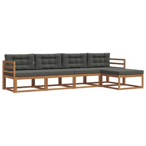 vidaXL Ensemble de canapés d'extérieur 5 pc Naturel et Anthracite