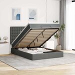 VidaXL Cadre de lit ottoman avec matelas gris foncé 140x190 cm tissu